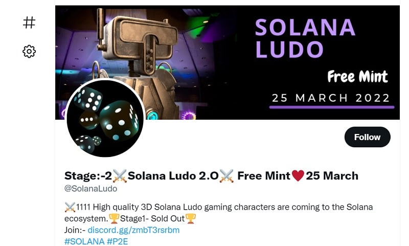 Solana Ludo Upcoming Solana Based NFT Project Offering SLUDO Tokens And SOL prizes